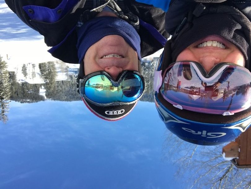 Betsy and Charlie Russell on Thursday, Dec. 21, 2017, at Tamarack Resort (Betsy Z. Russell)