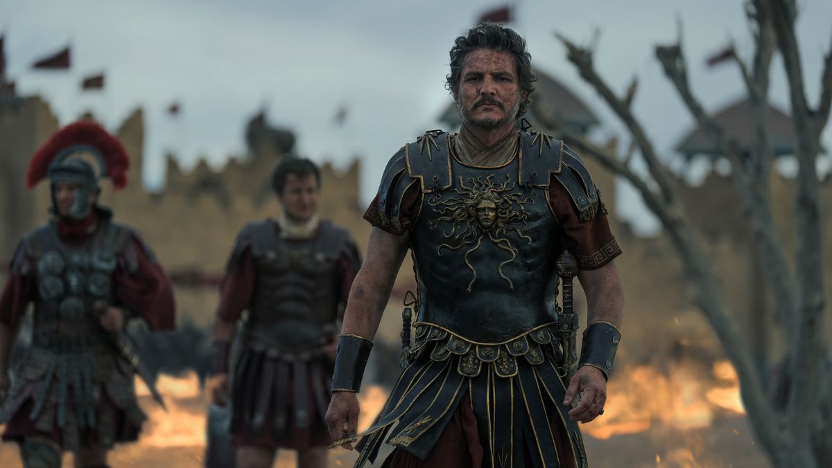 Pedro Pascal plays Marcus Acacius in “Gladiator II,” from Paramount Pictures.  (Paramount Pictures)