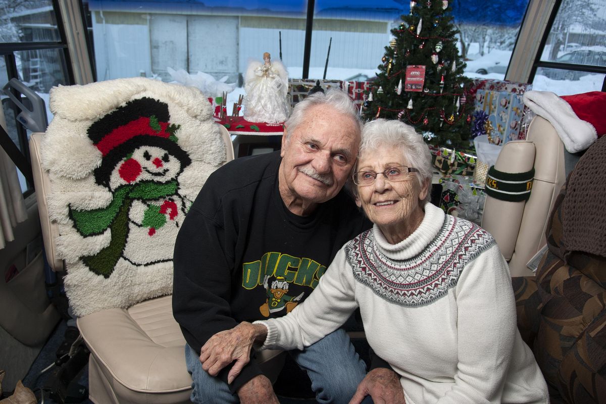Jerrry and Bev Graham met in Billings, Montana. They were married Friday, Feb. 13, 1953. They now live in a motor home on Five Mile Prairie. (Dan Pelle / The Spokesman-Review)