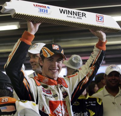 Joey Logano had barely enough fuel to win. (Associated Press / The Spokesman-Review)