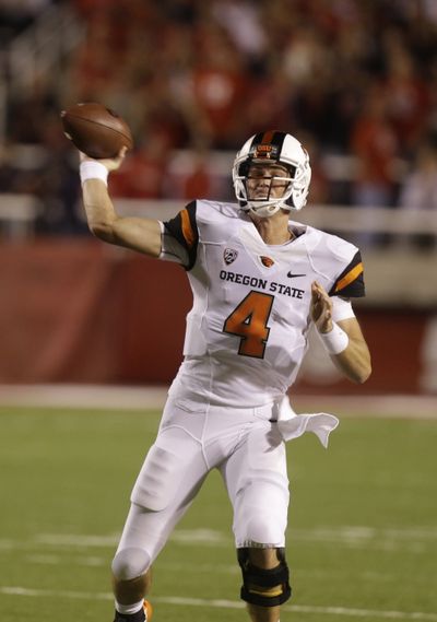 Oregon State’s Sean Mannion leads the Pac-12 with 2,018 passing yards. (Associated Press)