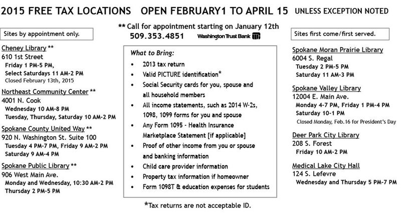 Free tax help is available this tax season via Spokane County United Way.  (Spokane County United Way)