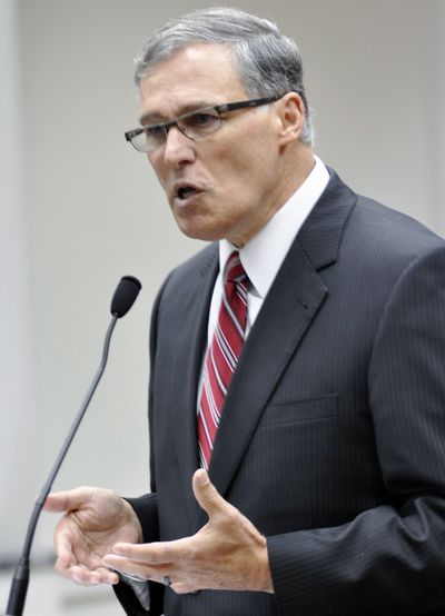 Gov.-elect Jay Inslee holds a press conference and talks about taxes, guns, pot and schools. (Jim Camden)