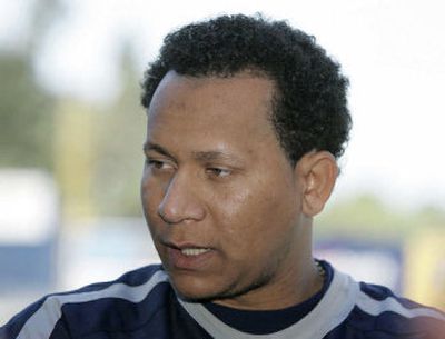 
Mariners pitcher Julio Mateo meets the media in Tacoma on Thursday. 
 (Associated Press / The Spokesman-Review)