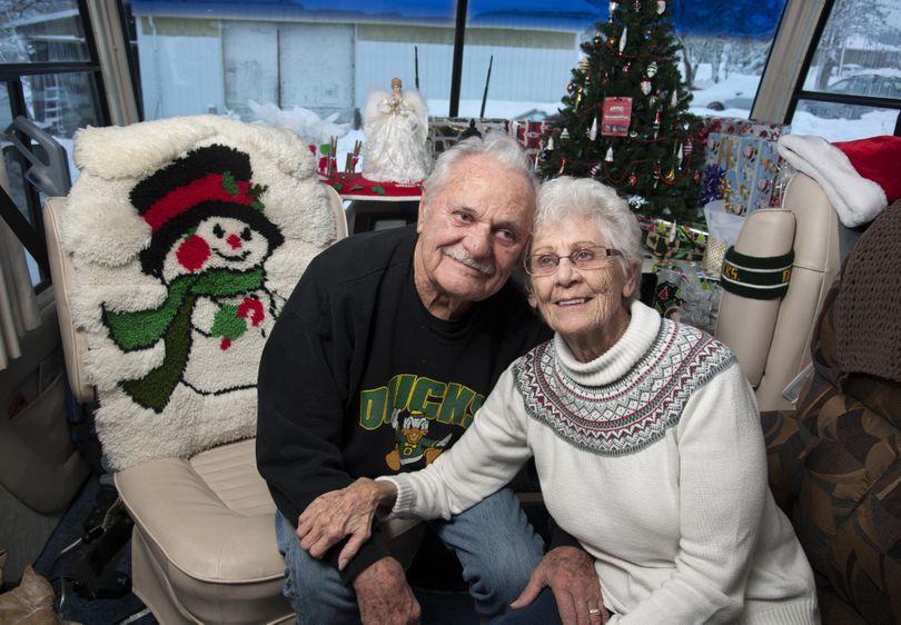 Jerrry and Bev Graham met in Billings, Montana. They were married Friday, Feb. 13, 1953. They now live in a motor home on Five Mile Prairie. (Dan Pelle / The Spokesman-Review)