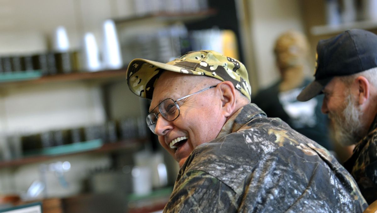 Fred Erickson, of Pinehurst, is a regular customer at Rustler’s Roost in Hayden. The restaurant recently opened in a new building at Hayden Avenue at Highway 95. (Kathy Plonka / The Spokesman-Review)