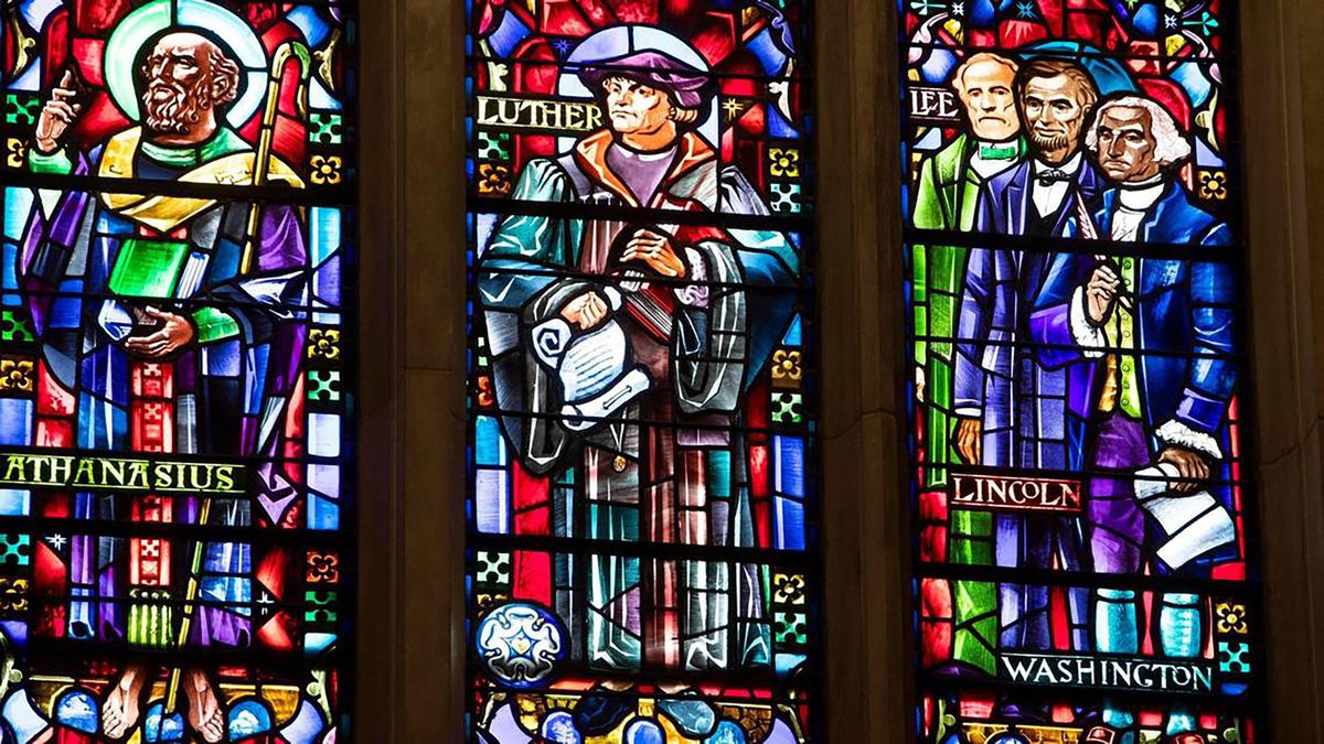 Documents indicate that a window formerly in the Cathedral of the Rockies First United Methodist Church including Robert E. Lee was originally designed as an inclusive nod to southerners who had settled in Boise.  (Darin Oswald/Idaho Statesman)