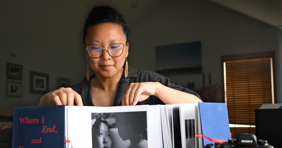 Margaret Albaugh uses photos and prose to detail her life as daughter of Chinese immigrants and her own journey as a mother