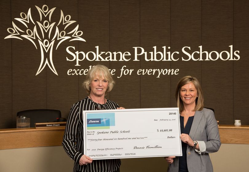 Spokane Public Schools received a $44,601 rebate from Avista this week.  (Dean Davis)