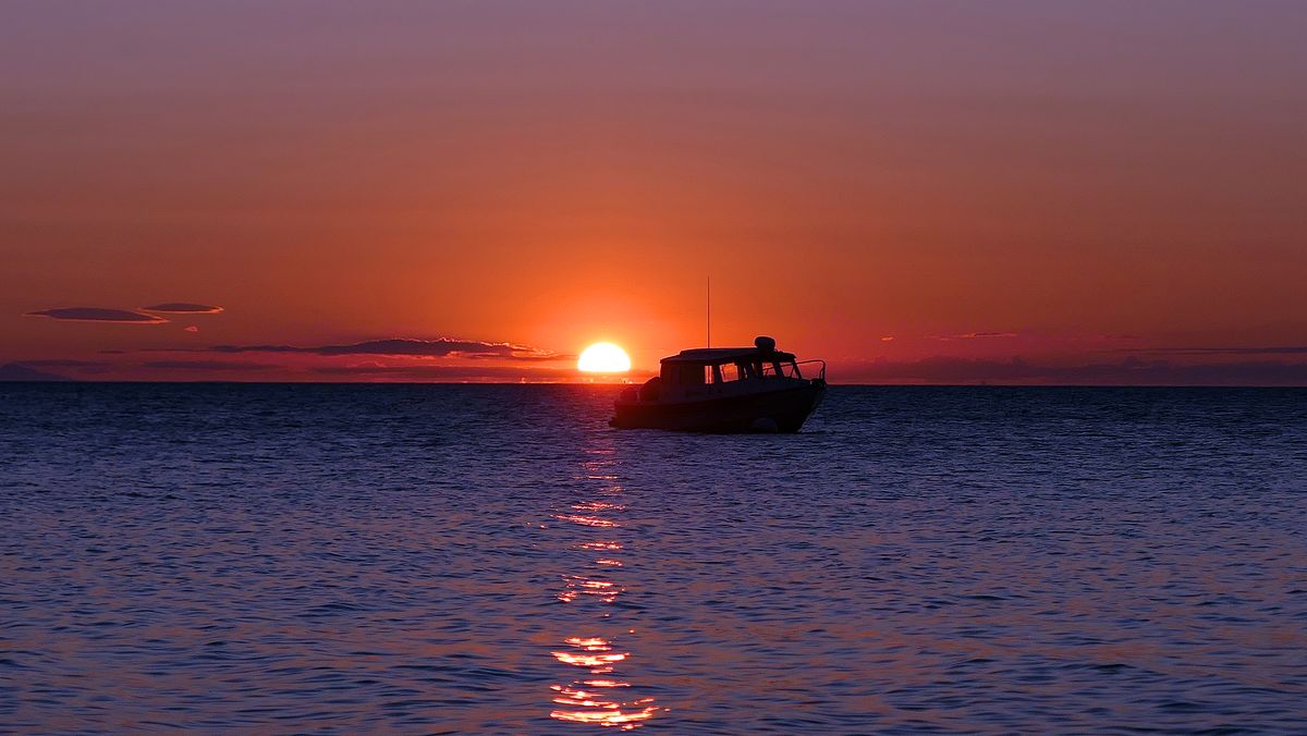 Sunset on the western shore of Lummi Island overlooking Rosario Strait. (John Nelson)