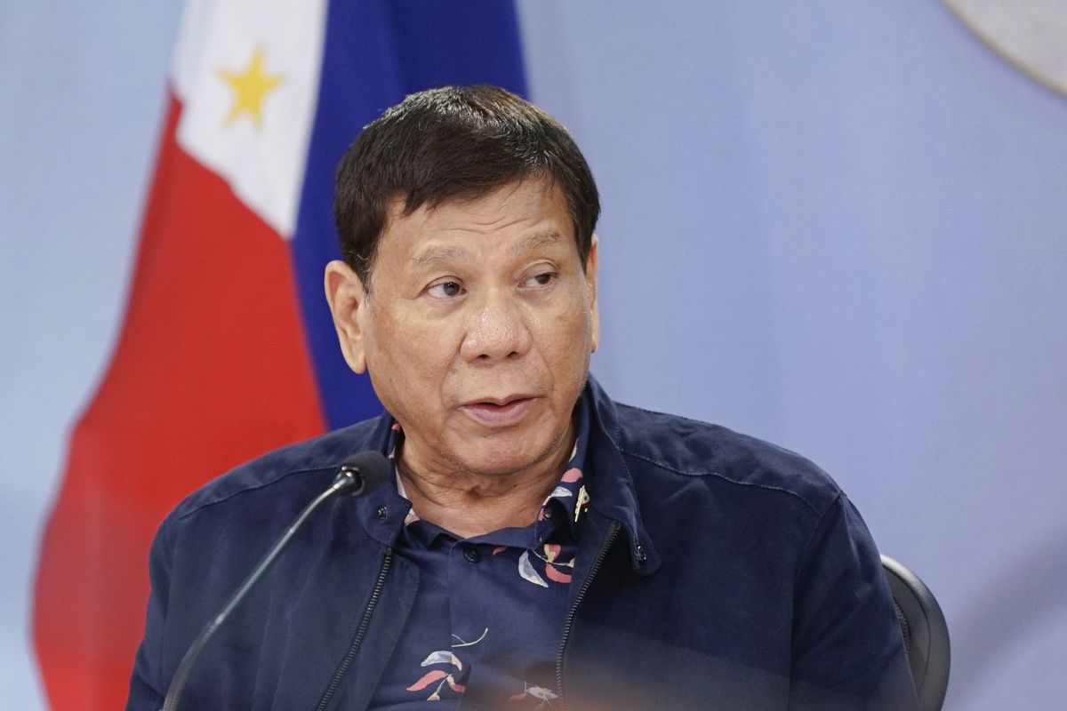 In this photo provided by the Malacanang Presidential Photographers Division, Philippine President Rodrigo Duterte talks during a meeting with the Inter-Agency Task Force on the Emerging Infectious Diseases at the Malacanang presidential palace in Manila, Philippines on Tuesday Aug. 24, 2021. The Philippines