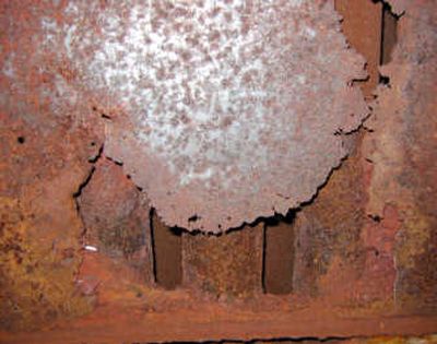 
Rust inside the boiler at A.M. Cannon Pool shows the age of the city's pools. This  was repaired this year,  but  more work  will be needed before the 2008 swimming season. City of Spokane
 (City of Spokane / The Spokesman-Review)