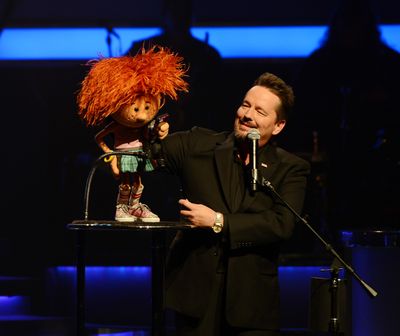 Ventriloquist Terry Fator with puppet Emma Taylor, a 12-year-old girl who loves to take selfies. (Denise Truscello / Denise Truscello)