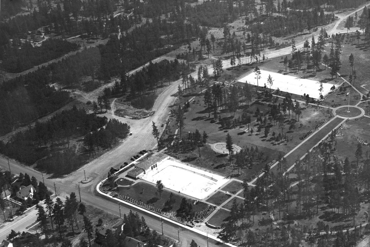 1939 - When Comstock Park opened in 1938, it became a destination for swimming, tennis and other diversions. The park, pool and other amenities were donated by Josie Comstock Shadle, the daughter of James and Elizabeth Comstock, owners of the Crescent Department Store and other businesses. (Charles Libby/Spokesman-Review Photo Archive / SR)