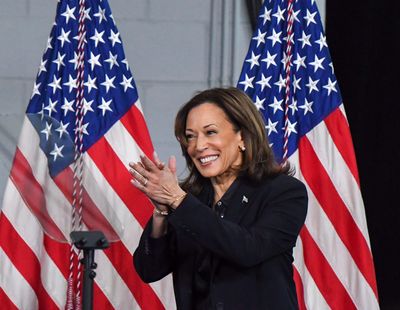 Vice President Kamala Harris, the Democratic candidate for president, arrives at the Redford Fire Department on Friday in Redford, Mich.  (Daniel Mears/The Detroit News/TNS)