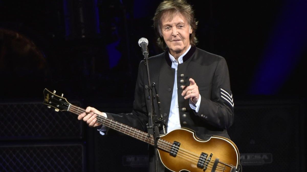 Paul McCartney performs during the 2017 One on One Tour in Tinley Park, Illinois, on July 26, 2017. (Rob Grabowski/Associated Press)