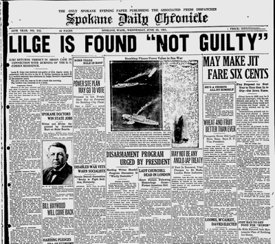 The jury took only about three hours to come to its verdict exonerating Louis Lilge.  (Spokane Daily Chronicle archives)