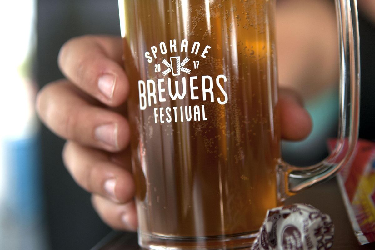 The official cup for the 2017 Spokane Brewers Festival photograka/phed on Friday, Aug. 4, 2017. (Kathy Plonka / The Spokesman-Review)