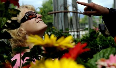 “We love this nursery,” said Chris Mewhinney of Fairfield,  as she shopped for flowers at Vanhoff’s Garden Center in Coeur d’Alene Tuesday. (Kathy Plonka / The Spokesman-Review)