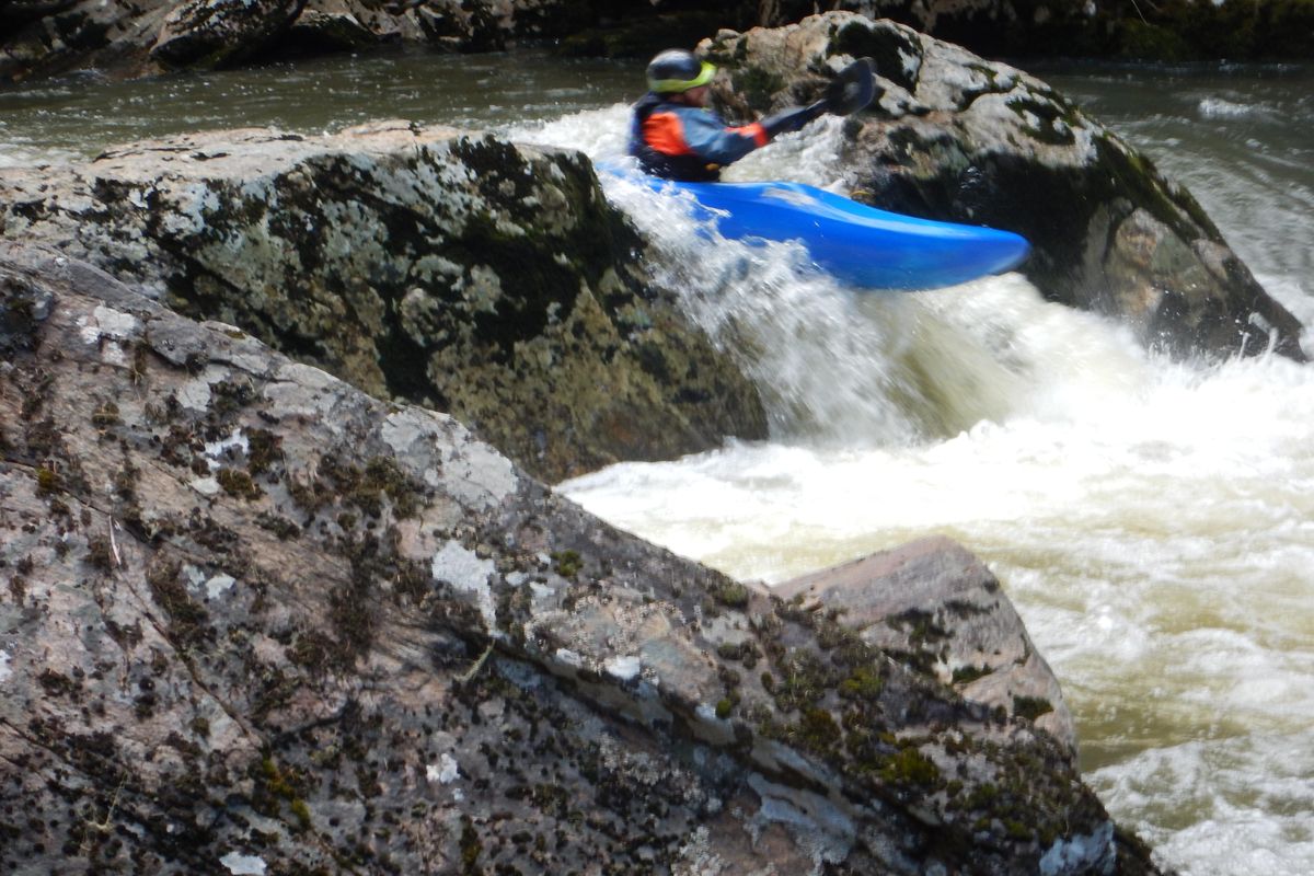 Moscow kayaker Kevin Murphy “boofs” the entrance to Coleman Falls. (William Brock / Courtesy)