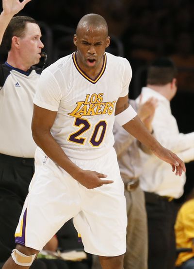 Jodie Meeks led the Lakers with career-high 42 points. (Associated Press)