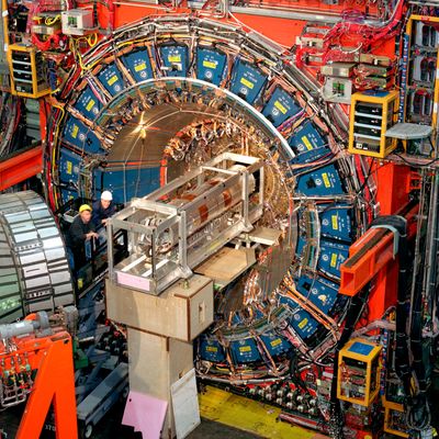 This undated photo provided by the Fermi National Accelerator Laboratory this month shows the facility’s Collider Detector outside Batavia, Ill.  (HOGP)