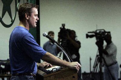 
Texas Rangers pitcher Kenny Rogers speaks to the media in Arlington, Texas.
 (Associated Press / The Spokesman-Review)