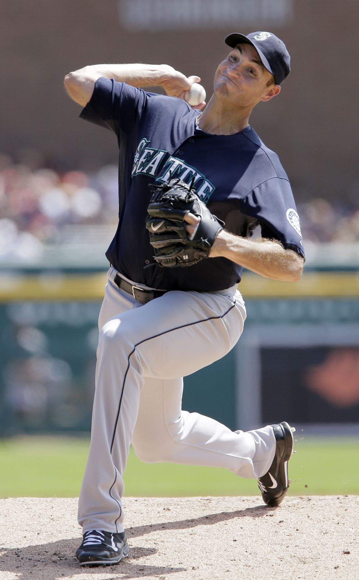 Mariners starter Chris Young wasn’t as sharp as usual but had a nice cushion to work with. (Associated Press)
