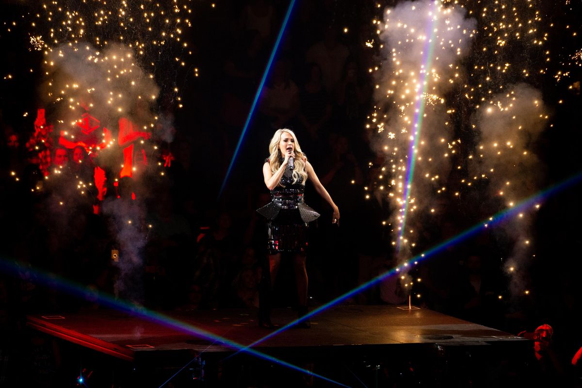 Carrie Underwood performs during her Cry Pretty Tour 360 stop at Spokane Arena on May 22, 2019. (Libby Kamrowski / The Spokesman-Review)