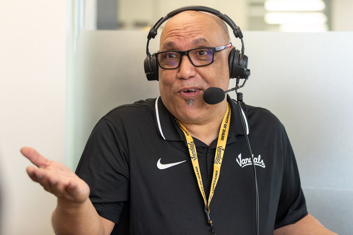 Steve Guasch giving a Spanish play-by-play of a Idaho football game last year. The next broadcasts in Spanish are Oct. 11 against Northern Colorado, Oct. 25 against Portland State, Nov. 8 against UC Davis and Nov. 22 against Idaho State. (Geoff Crimmins/For The Spokesman-Review)