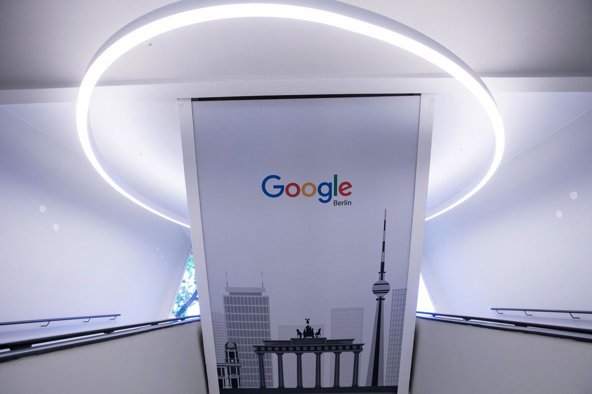 The lobby inside Google's office in Berlin.  (Krisztian Bocsi/Bloomberg)