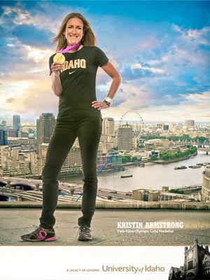 A new University of Idaho poster features Olympic cycling gold medalist and UI alum Kristin Armstrong