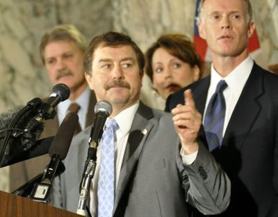 Sen. Mark Schoesler, R-Ritzville, answers a question about a proposal for a coalition to run the Senate. (File)