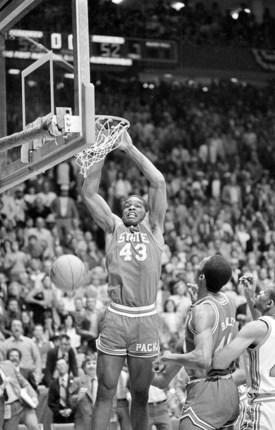 Lorenzo Charles’ dunk won championship for North Carolina State in 1983. (Associated Press)