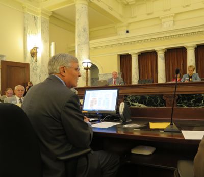 Dick Armstrong, Idaho Health & Welfare director, opens a week of budget hearings on health and human services budgets Monday morning before the Legislature's Joint Finance-Appropriations Committee. (Betsy Z. Russell)