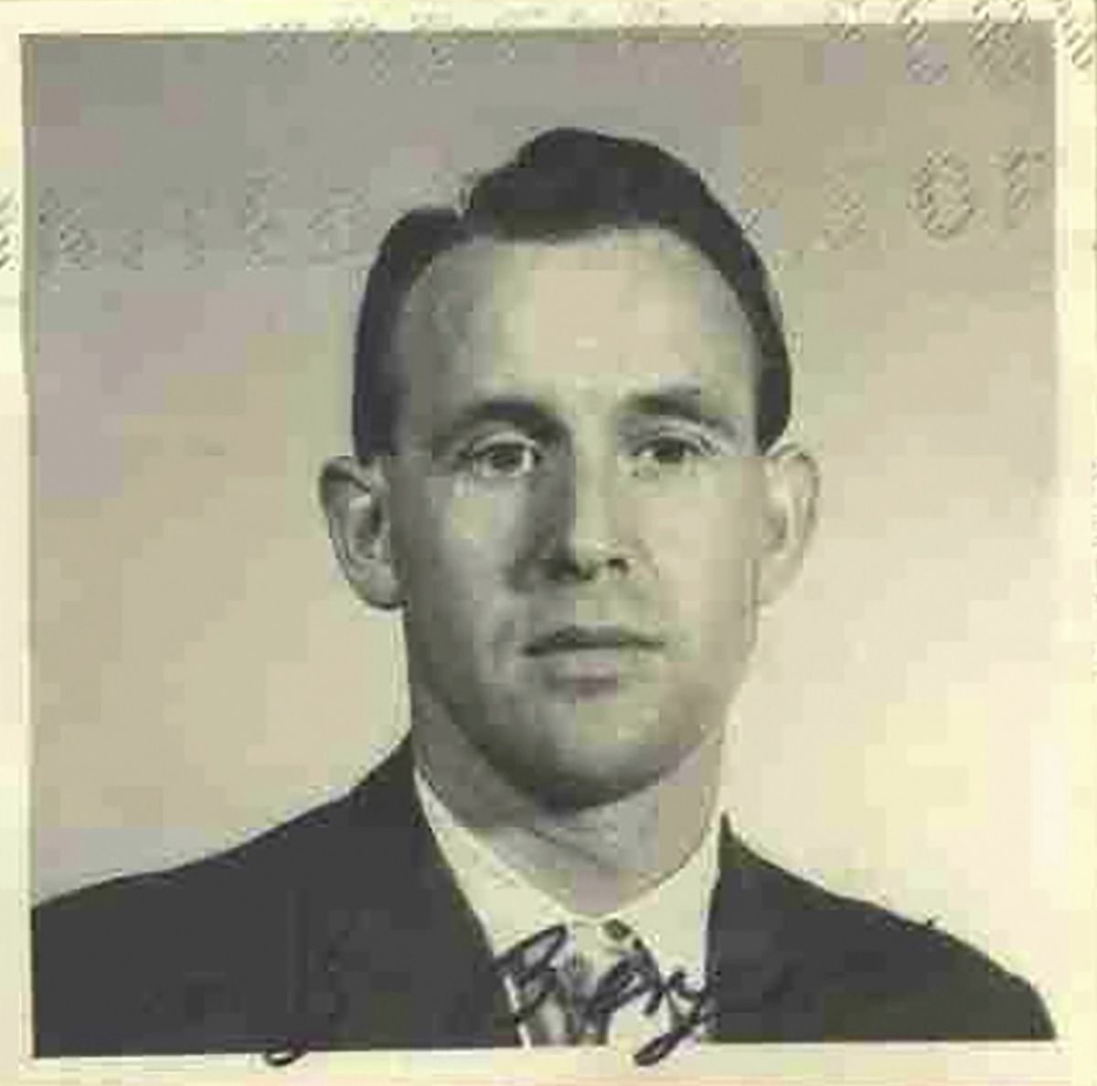This 1959 photo released by the U.S. Department of Justice shows Friedrich Karl Berger. Authorities say the 95-year-old former Nazi concentration camp guard deported from Tennessee has agreed to be questioned by German prosecutors as they re-examine whether there is enough evidence against him to bring charges. Berger arrived Saturday, Feb. 20, 2021, in Frankfurt on a special flight from the U.S. after being ordered deported to his native Germany by a court in Memphis last year.  (HONS)