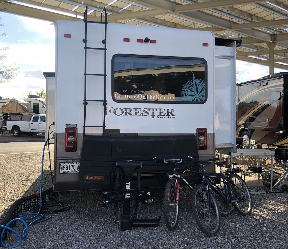 We spotted this social media savvy family's rig in early March at the KOA in Tucson. (Leslie Kelly)