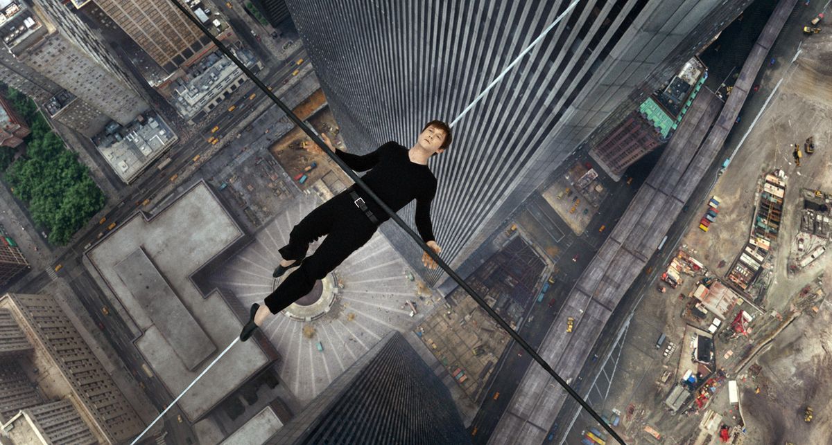 Joseph Gordon-Levitt portrays Philippe Petite in a scene from “The Walk.” (Sony Pictures Entertainment)