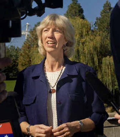 
Gale Norton speaks in Riverfront Park.
 (Amanda Smith / The Spokesman-Review)
