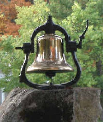 
A 250-pound brass locomotive bell was stolen from  Saint George's School on Saturday night or Sunday morning. 
 (Photo courtesy of Saint George's School / The Spokesman-Review)