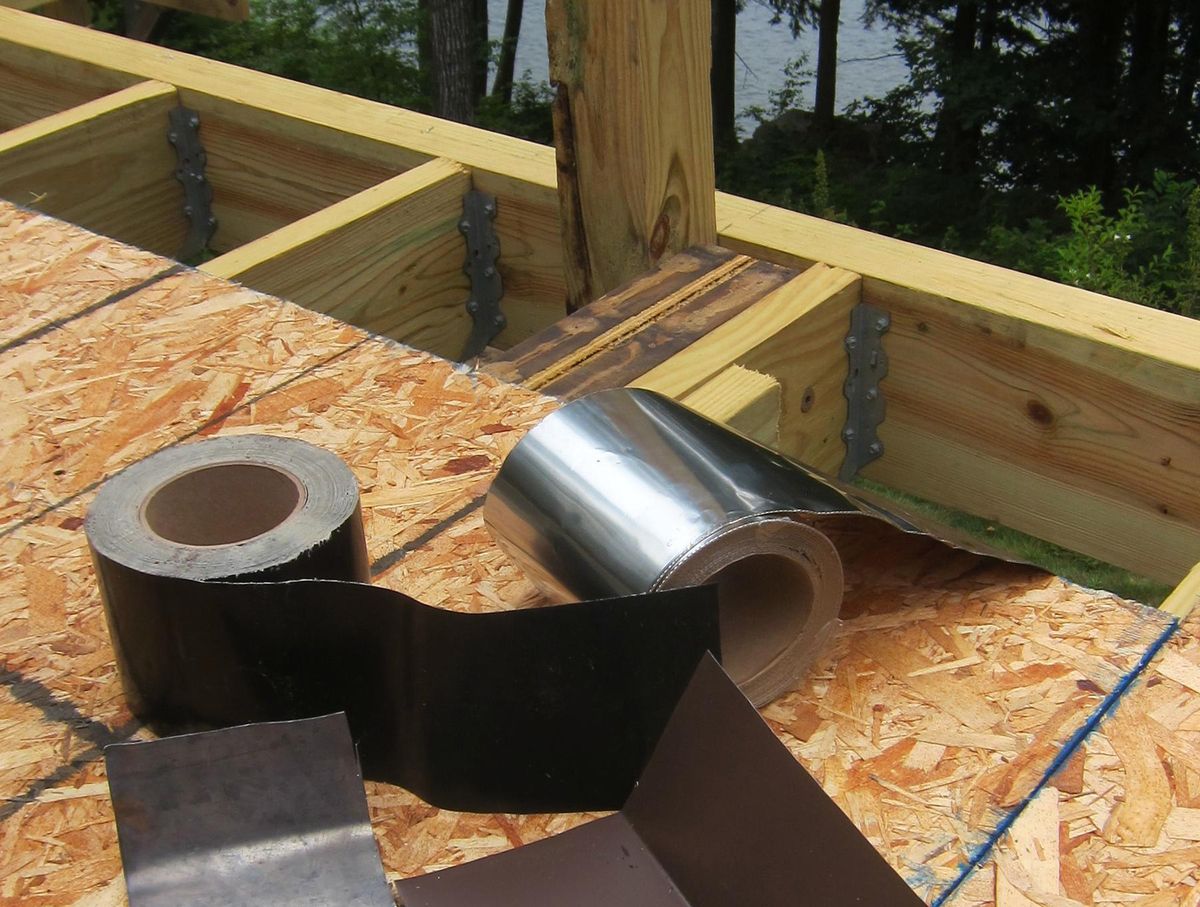 Don’t mistake caulk for an acceptable deck flashing material The