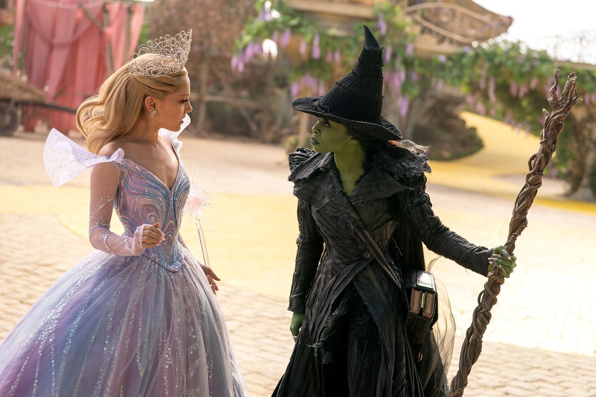 Ariana Grande, left, and Cynthia Erivo in “Wicked: For Good.”  (Universal Pictures)
