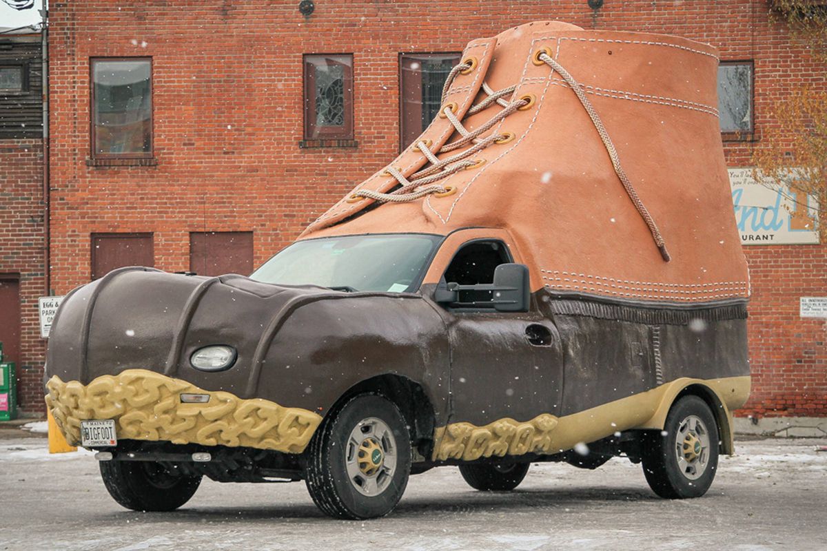 L.L.Bean’s bootmobile is a replica of the brand’s hallmark model and is estimated to be a size 708.