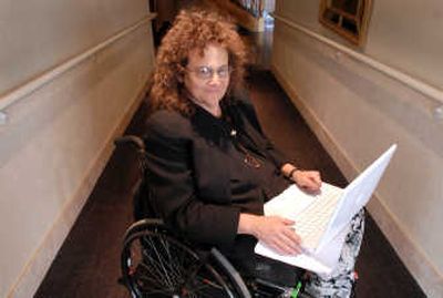 
Marilyn Golden, a California-based disability rights advocate seen at the Davenport, spoke against assisted suicide last week in Spokane. THE SPOKESMAN-REVIEW
 (JESSE TINSLEY THE SPOKESMAN-REVIEW / The Spokesman-Review)
