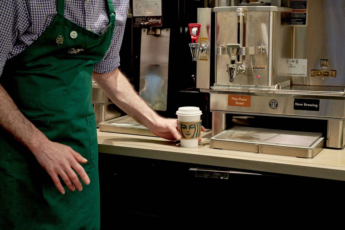 A Starbucks barista is shown in New York.  (Gabby Jones/Bloomberg)