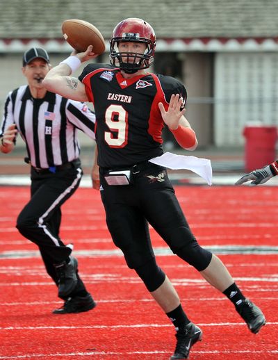 Walter Payton Award-winning quarterback Bo Levi Mitchell from Eastern Washington has signed with the Calgary Stampeders of the CFL. (File)