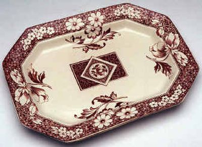 
With its stylized florals and dramatic geometry, the brown transferware tray reflects the infatuation with Japanese designs in the 1870s and '80s.
 (Newsday / The Spokesman-Review)