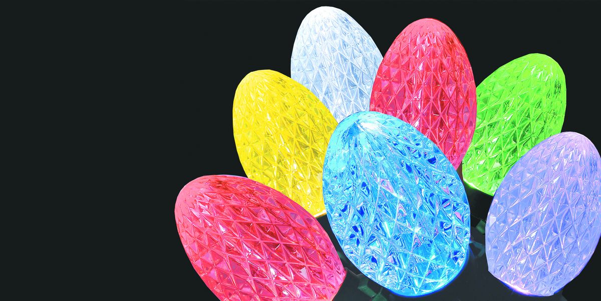 Each GE iTwinkle G35 bulb holds three LEDs – red, green and blue – that can be combined to create thousands of color choices. (Associated Press)