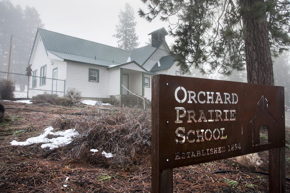 Orchard Prairie school was established in 1894. Classes are still held in building. (Dan Pelle / The Spokesman-Review)