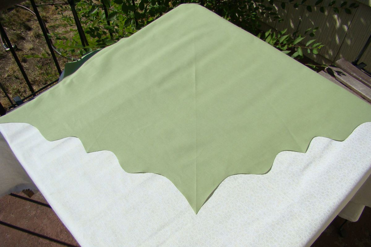 Deckle-edge table runner for a round table--easier than it looks. (Maggie Bullock)